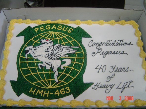 40th Anniversary of HMH-463 cake at Kane'ohe Bay, Hawaii.