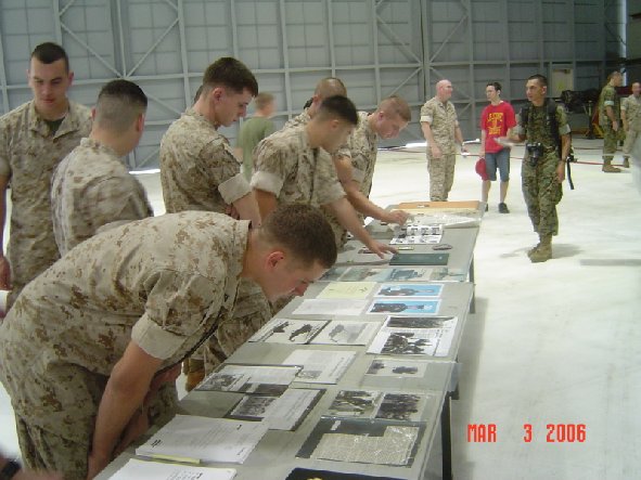 Current 463 Marines view historical documents. 