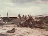 Remains of Huey after May 68 rocket attack.