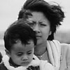 A refugee mother and her child after fleeing Saigon
