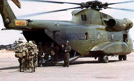 Aircraft Seven loads up with Marines